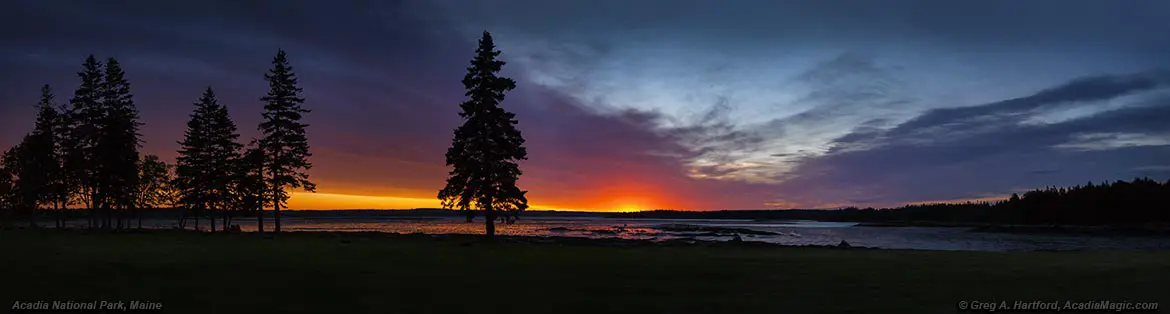 Twilight just before the sunrise on Thompson Island in Acadia National Park