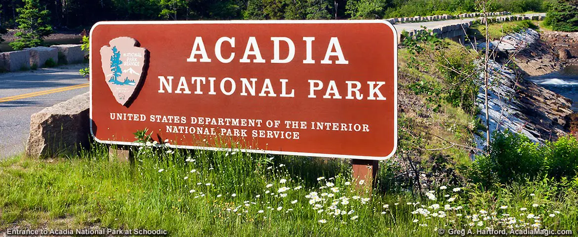 Entrance to Acadia National Park at Schoodic Peninsula