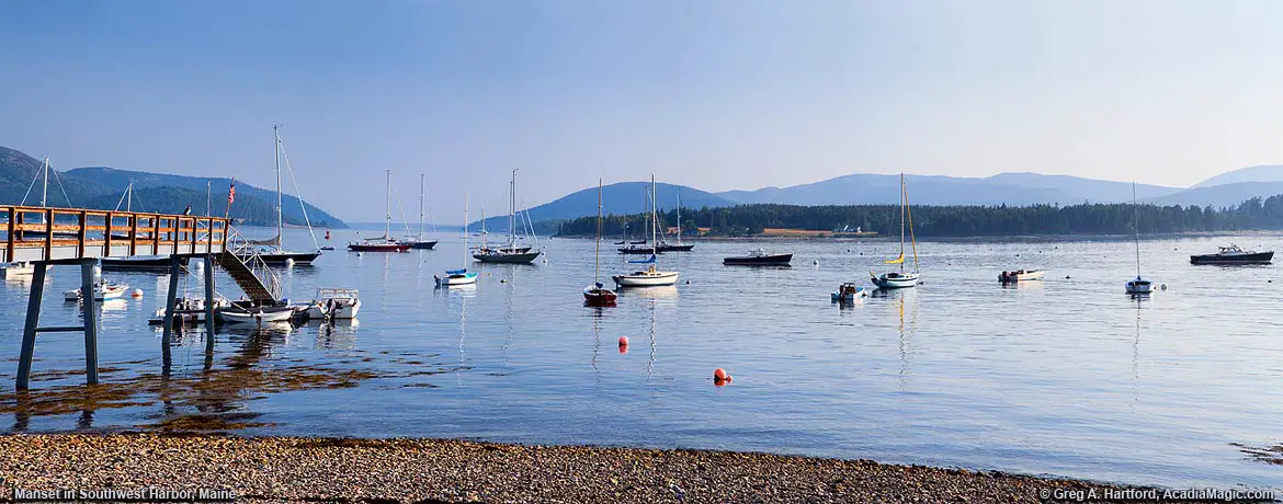 View from the shore of Manset in Southwest Harbor, Maine