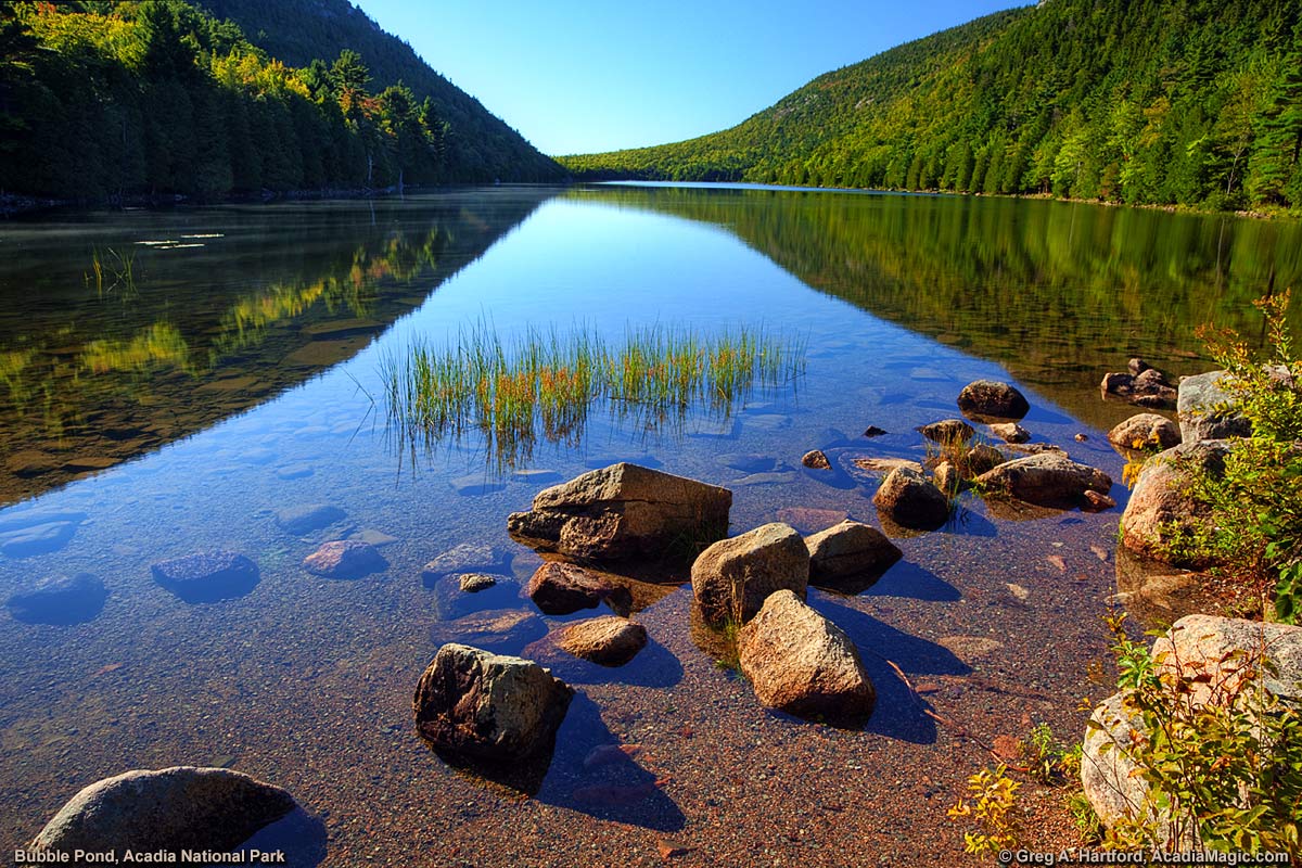September morning at Bubble Pond in Acadia National Park, Maine