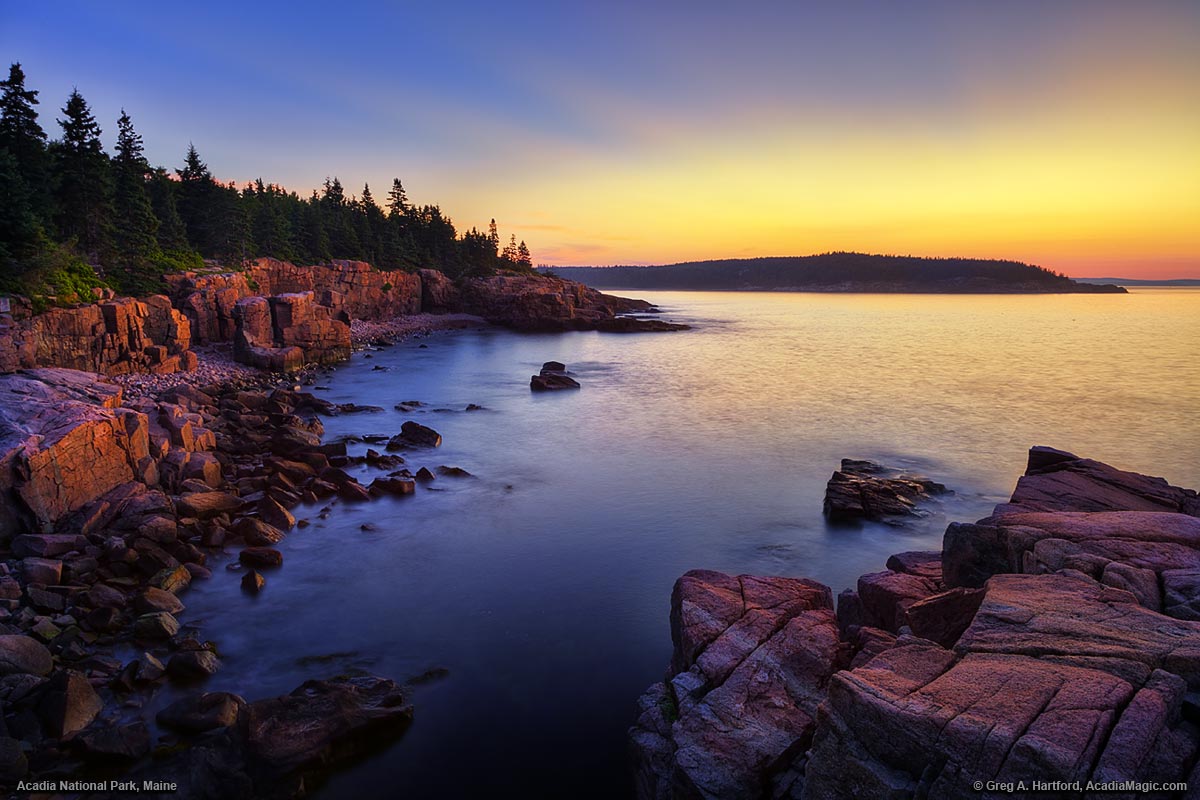 Acadia National Park, Maine during twilight
