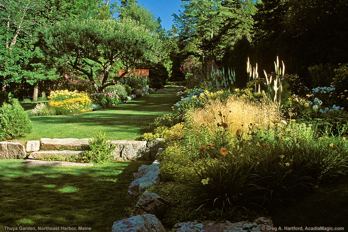 Northern view of Thuya Garden looking toward Pavillion