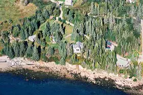 View of properties from an airplane