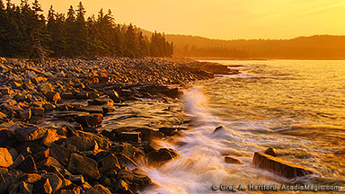 Sunrise in Arey Cove at Schoodic Point in Acadia National Park, Maine