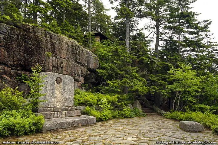 Joseph Henry Curtis memorial at Asticou Terraces
