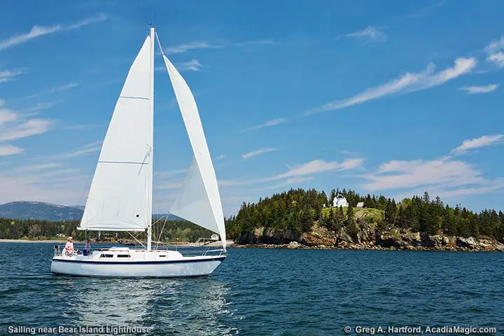 Sailing near Bear Island Light