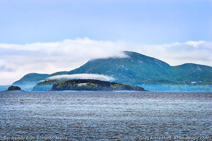View of Mount Desert Island and the Porcupine Islands from Sorrento, Maine