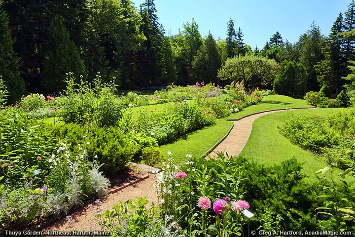 Southerly view of Thuya Garden from Pavillion at north end