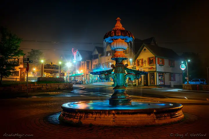 Agamont Park water fountain in Bar Harbor