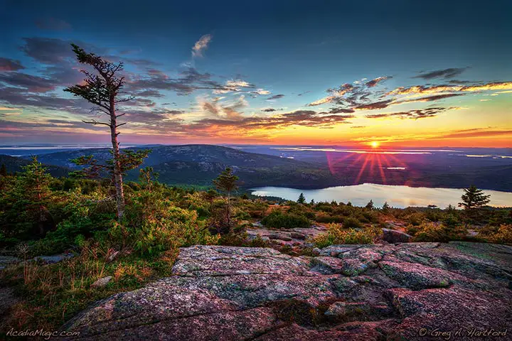 This is a sunset viewed from Cadillac Mountain