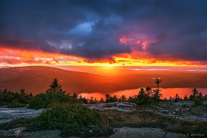 This was a gorgeous late August sunset viewed from Cadillac Mountain in Acadia National Park.