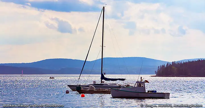 View of Mount Desert Island Bunkers Cove in South Gouldsboro, Maine