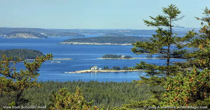 This photo shows Frenchman Bay from Schoodic Head