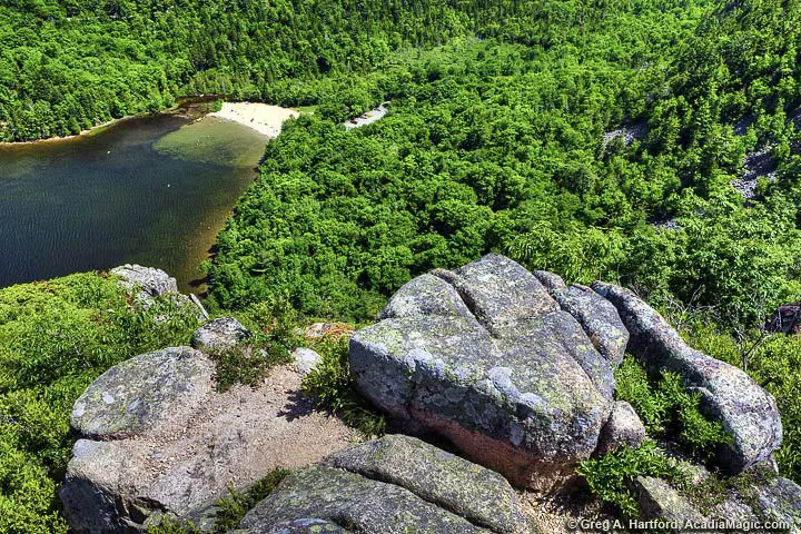 View of Echo Lake from Beech Mountain in Acadia National Park