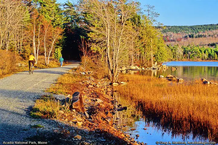 Biking on the Carriage Road at Eagle Lake