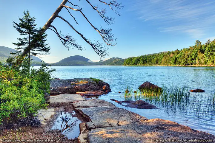Eagle Lake in Acadia National Park in Bar Harbor