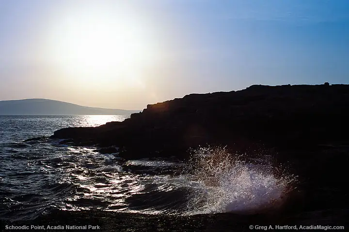 Wave crashing at Schoodic Point