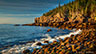 Otter Cliff with a golden glow during a sunrise in Acadia National Park, Maine