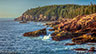 Acadia National Park sunrise showing Otter Cliff on Mount Desert Island, Maine