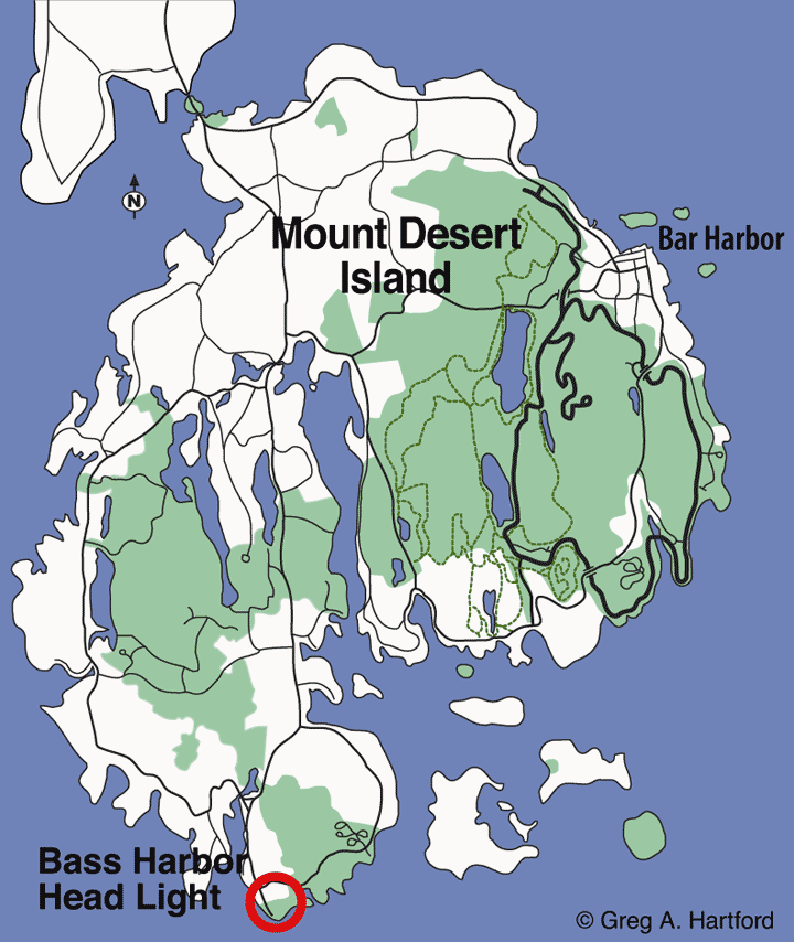 Map location of Bass Harbor Head Lighthouse