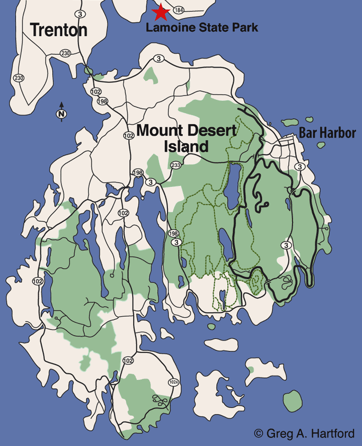 Lamoine State Park Location Map