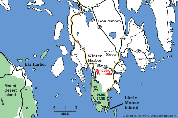 Location map of Little Moose Island