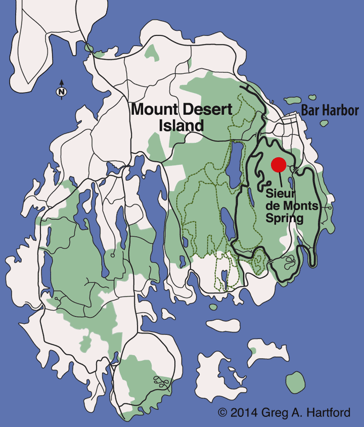 Location map for Sieur de Monts Spring