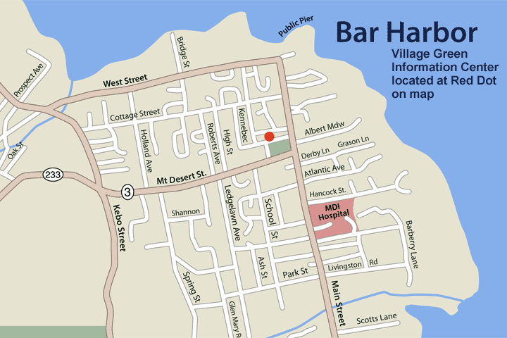 Location map of Mark Island Lighthouse in Winter Harbor, Maine