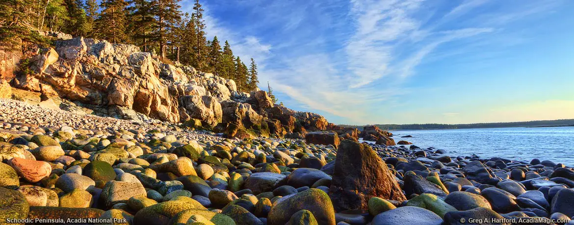 East coast of Schoodic Peninsula during sunrise