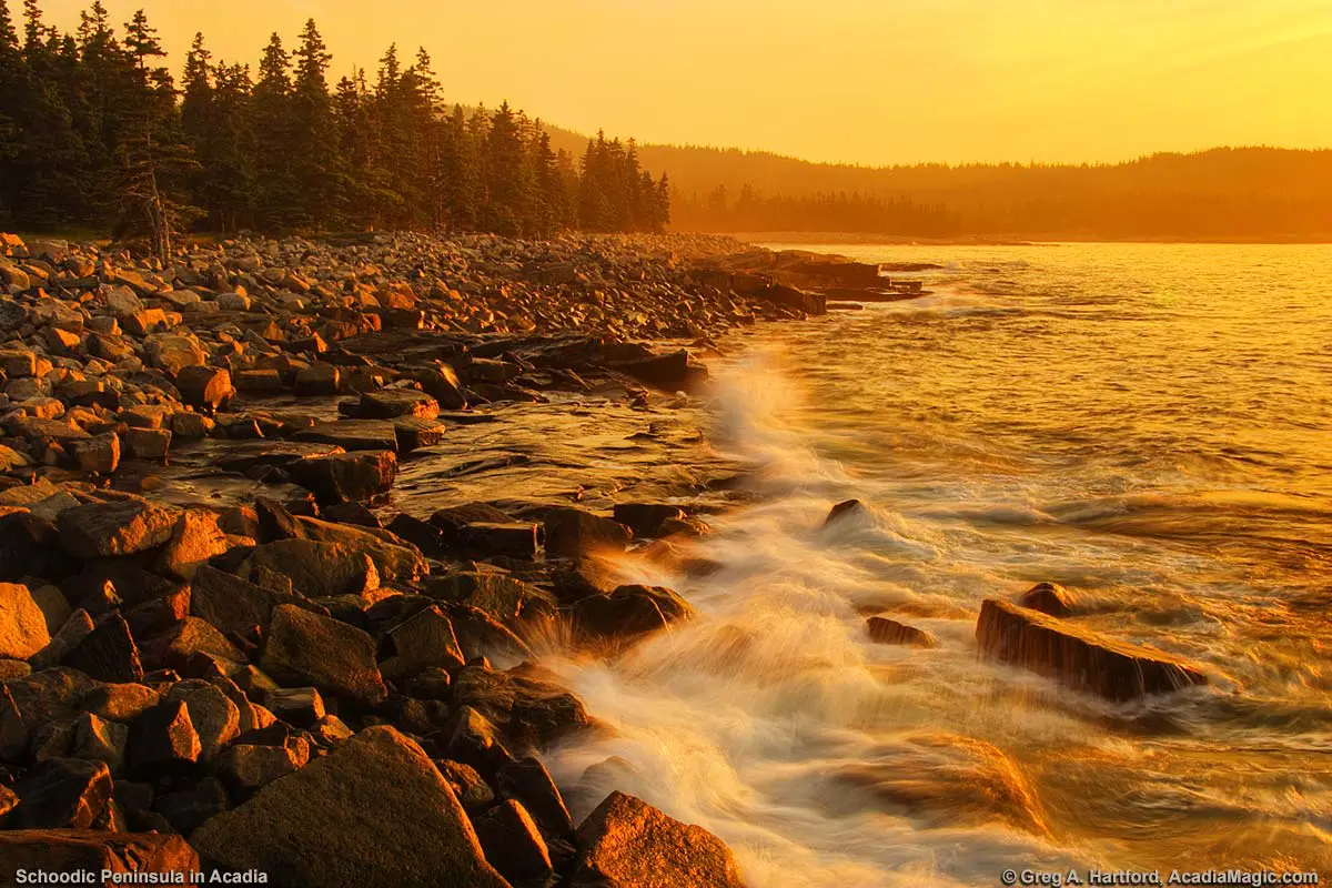 Arey Cove in Scoodic Maine at Sunrise