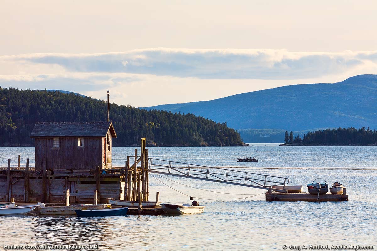 This shows Jordan Island in Winter Harbor, Maine, as seen from Bunkers Cove in Gouldsboro.