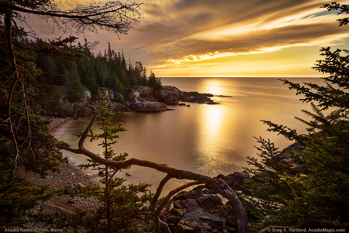Little Hunters Beach shown in long camera exposure