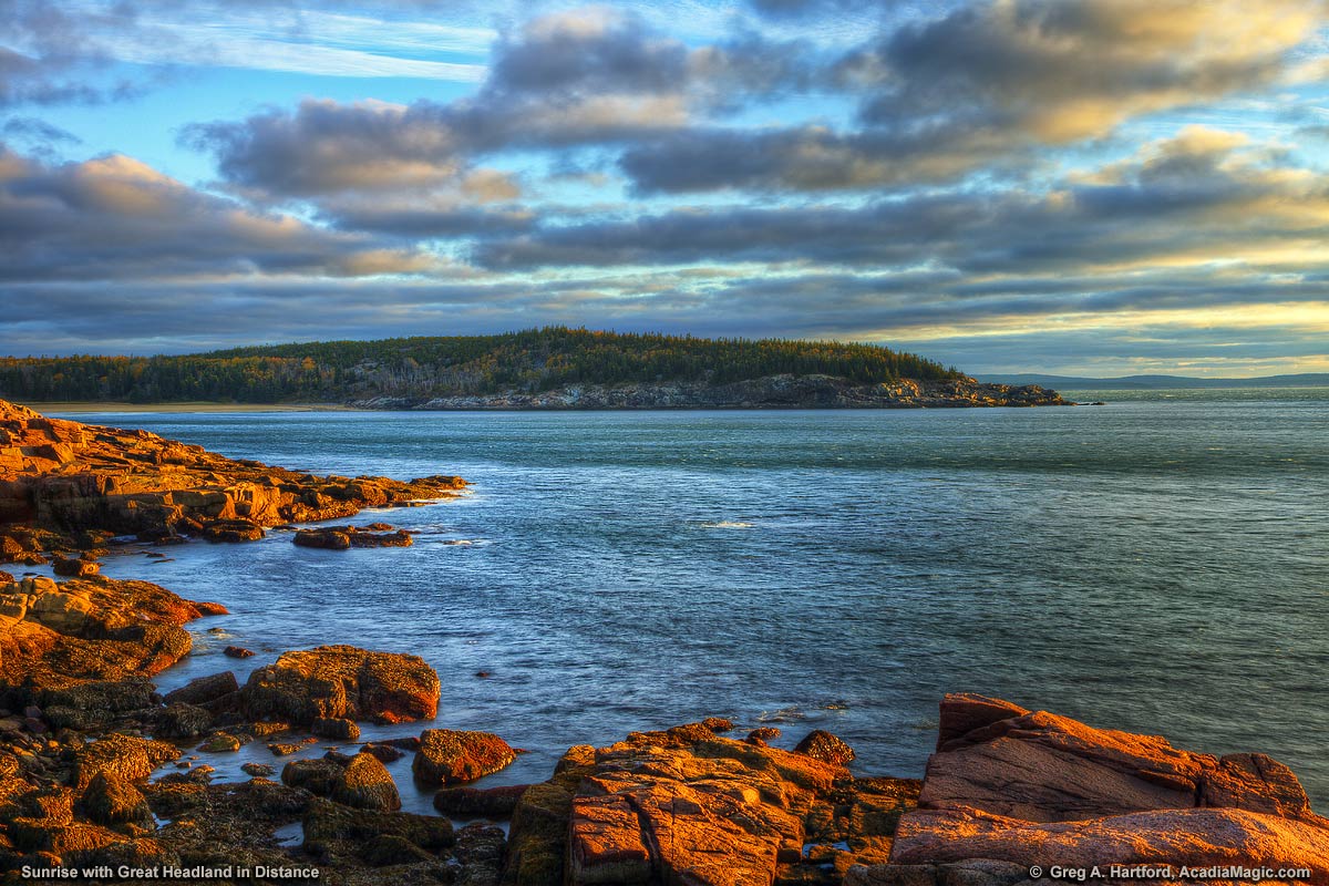 Sunrise near Sand Beach in Acadia National Park