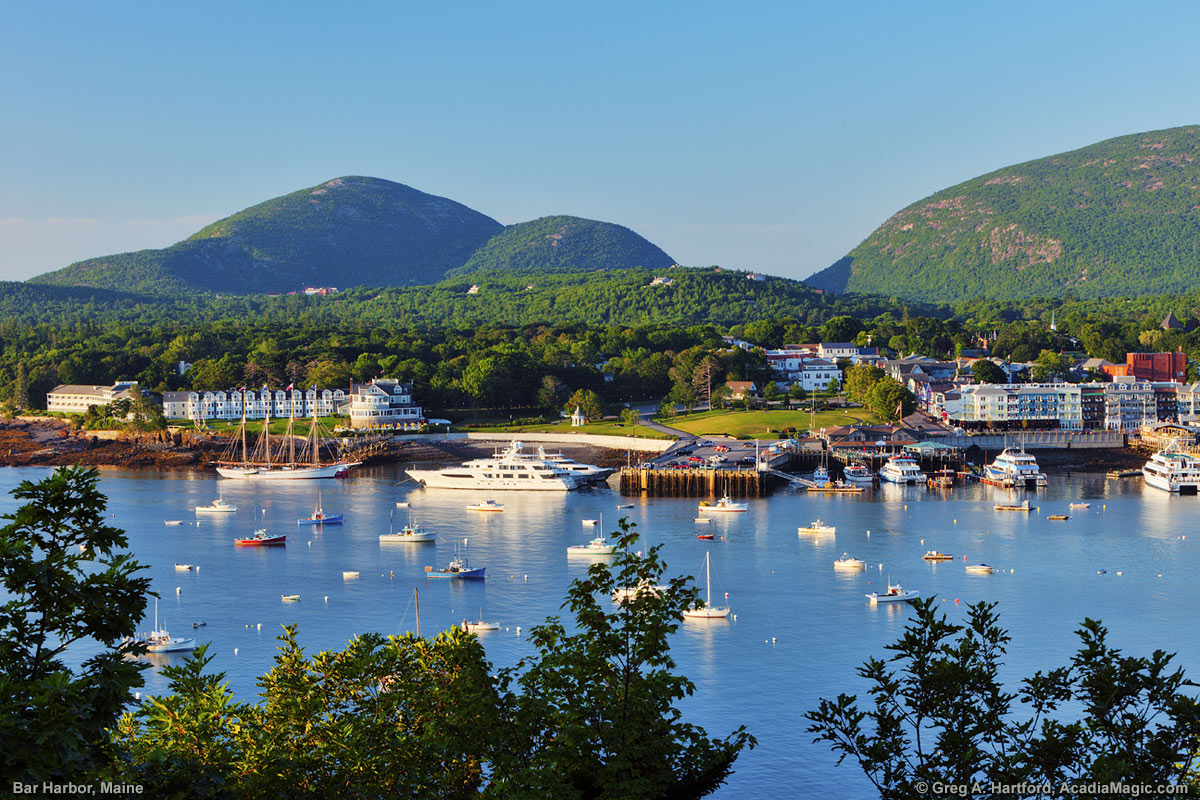 Bar Harbor seen from Bar Island in Acadia National Park