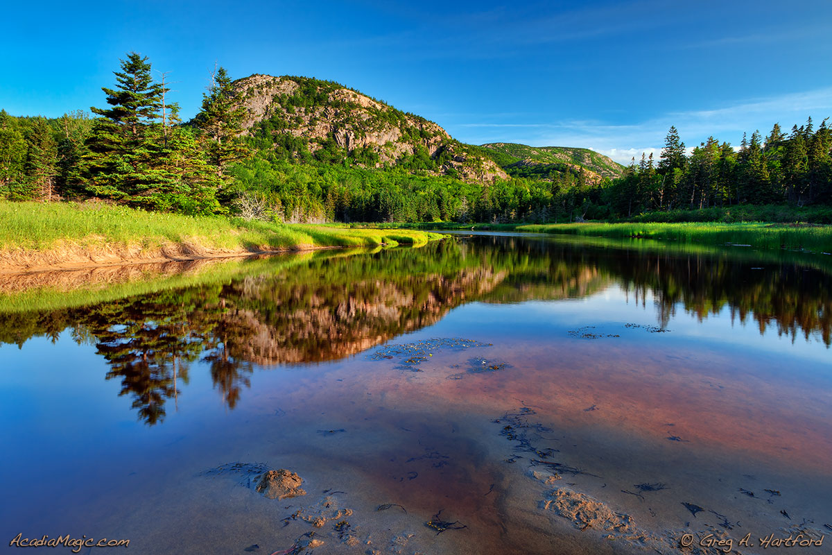 The Beehive mountain seen from San Beach in Acadia National Park, Maine