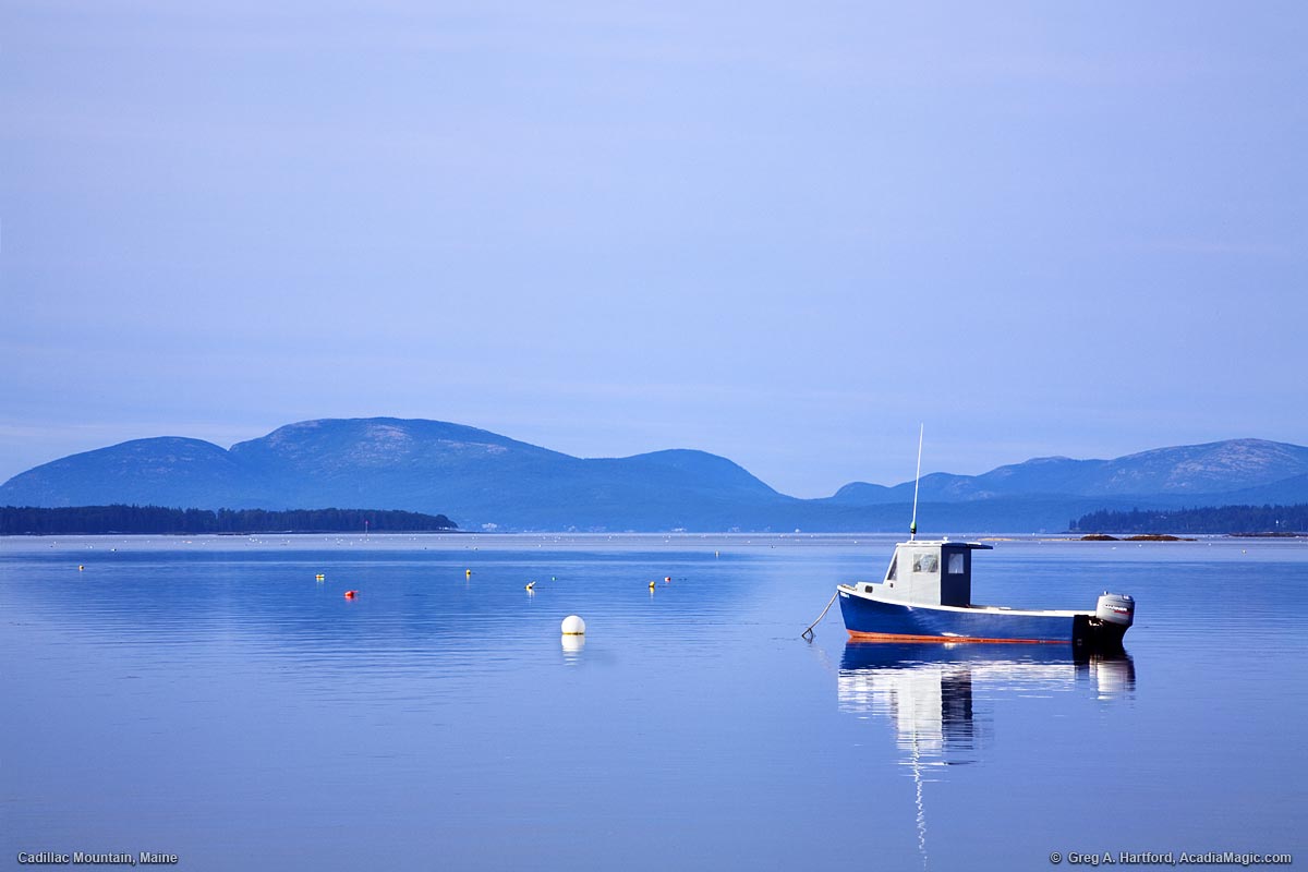 View of Cadillac Mountain from East Sullivan on the mainland