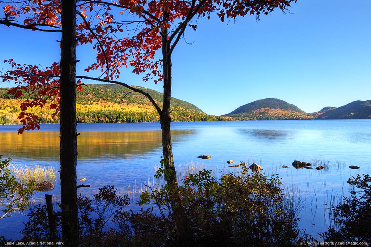 Autumn at Eagle Lake in Bar Harbor and Acadia National Park