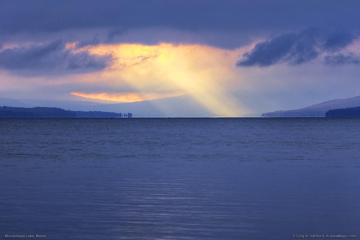 Clouds over Moosehead Lake in Rockwood, Maine