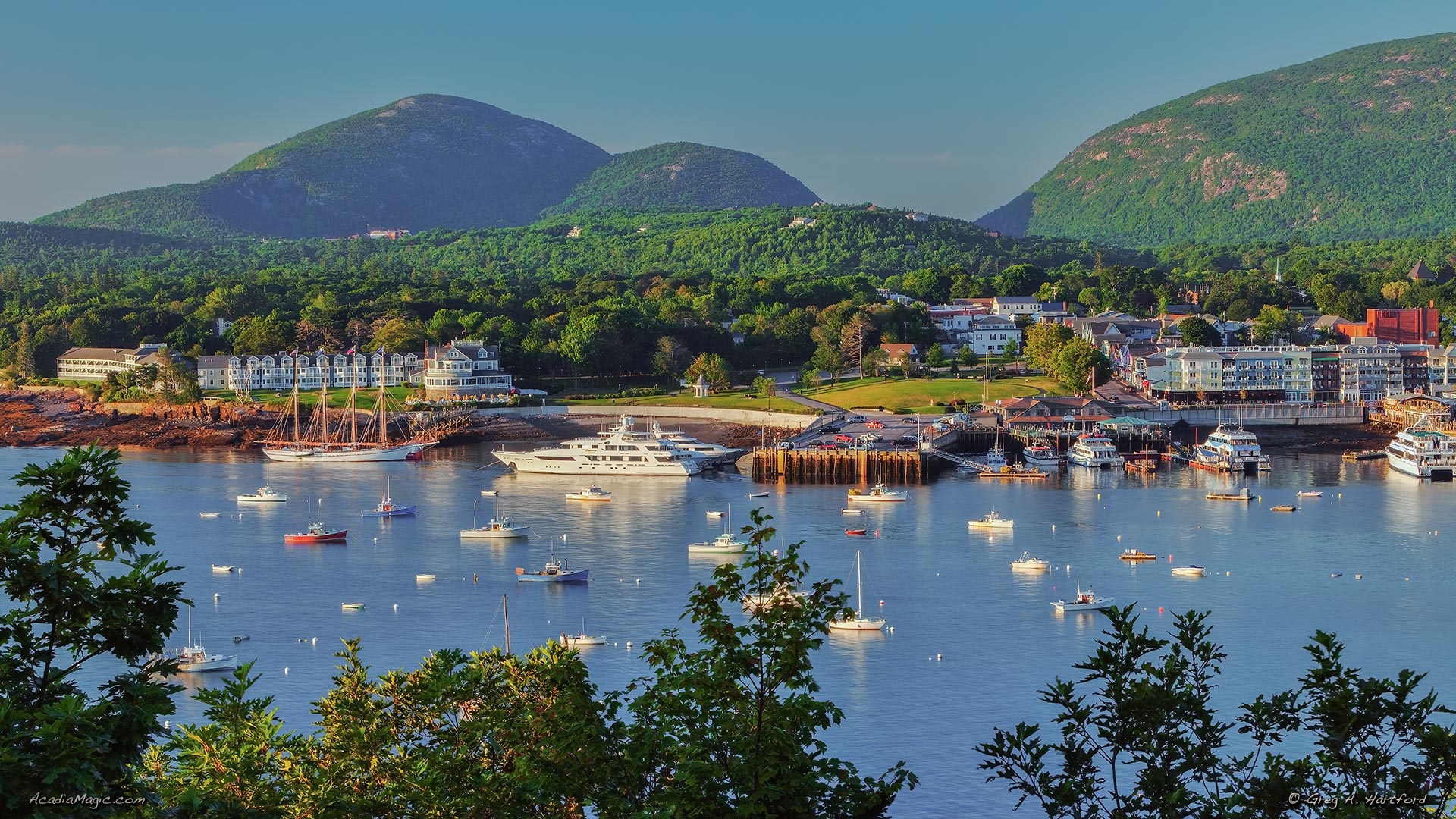 Bar Harbor, Maine seen from Bar Island