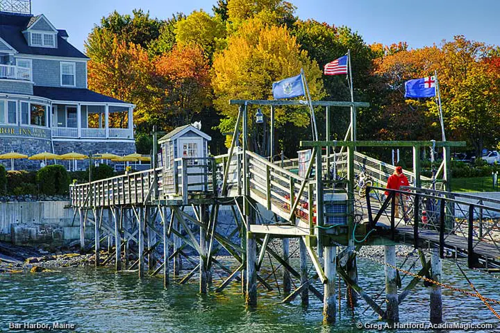 Bar Harbor, Maine in front of the Bar Harbor Inn