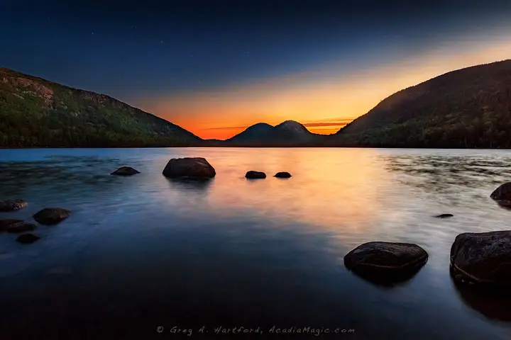 Jordan Pond on Mount Desert Island at 3:51 AM