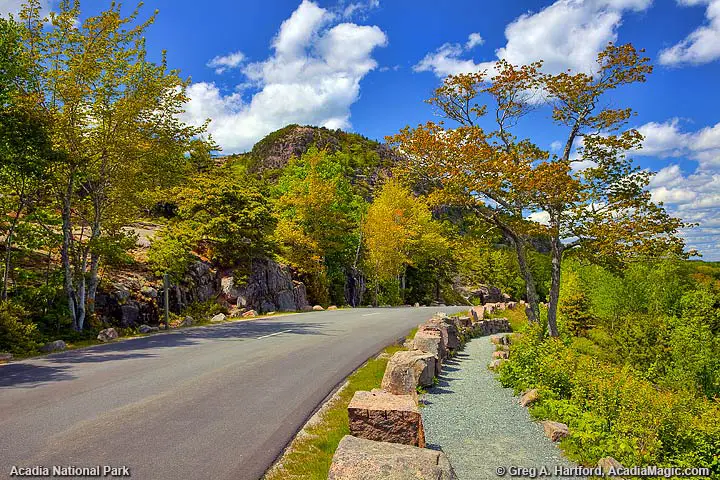 The Beehive seen from the Park Loop Road in Acadia