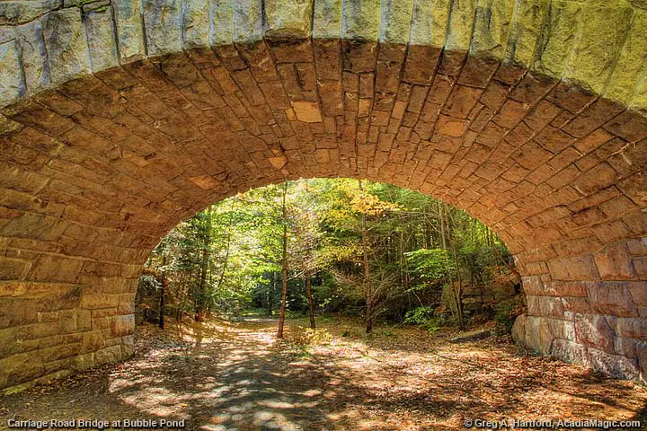 Arched Stone-Faced Carriage Road Bridge at Bubble Pond