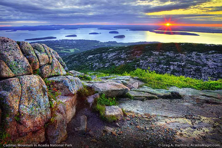 Sunrise on Cadillac Mountain in Bar Harbor