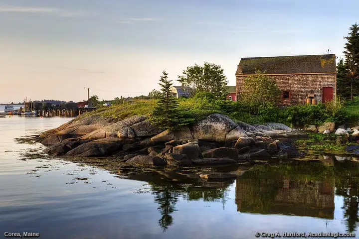 Calm water reflections at sunrise