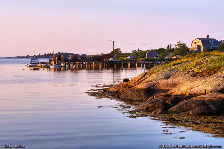 Calm harbor waters at sunrise