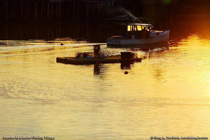 Lobster boat leaving harbor