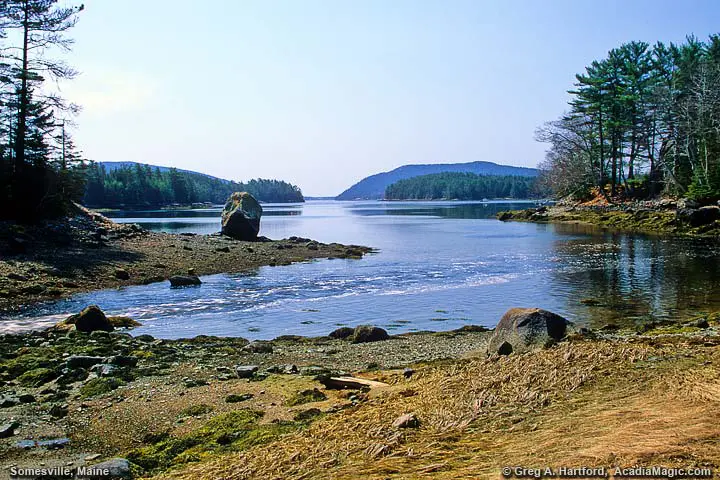 View of Somes Harbor and Somes Sound on northern end