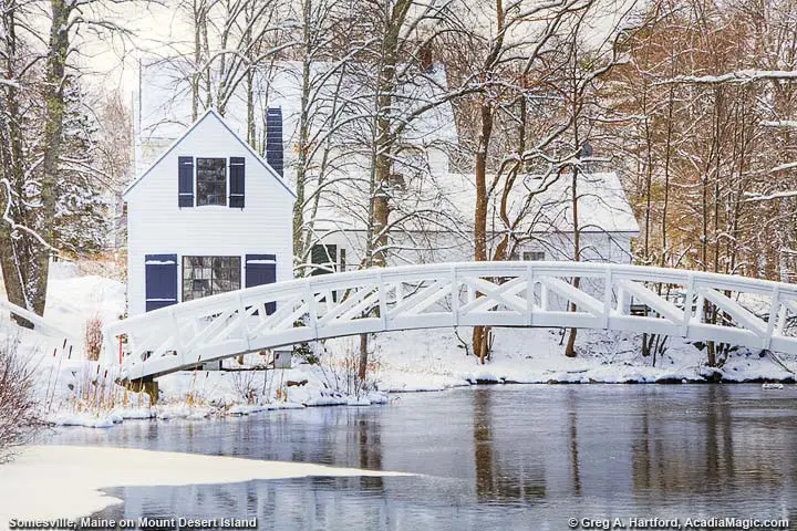 Somesville bridge during winter season