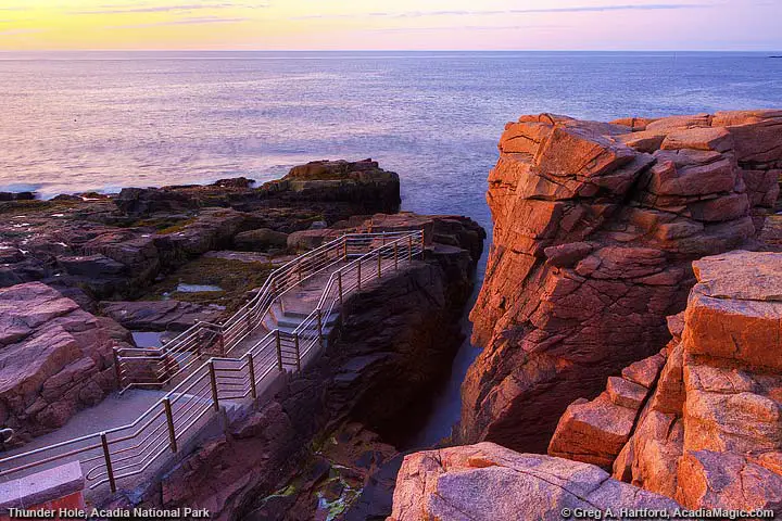 View of Thunder Hole from the Ocean Path Hiking Trail